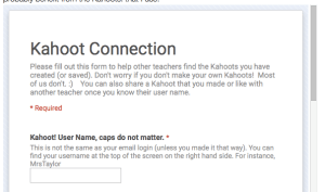 Fill out this form to connect with other math teachers on Kahoot!